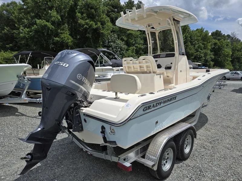 Slide: The Image of 2025 Grady-White 231 CE boat with Yamaha 250 engine on trailer. - 3