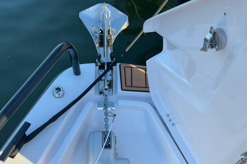 Slide: The Image of Anchor system of 2023 Axopar 37 Sun-Top boat. - 44