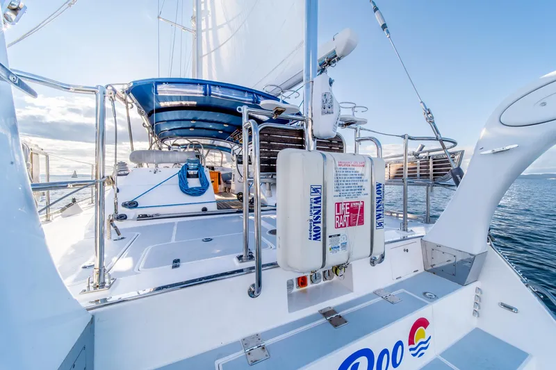 Slide: The Image of Sailing yacht Hylas 70, 2010 model, with lifeboat equipment on deck. - 11