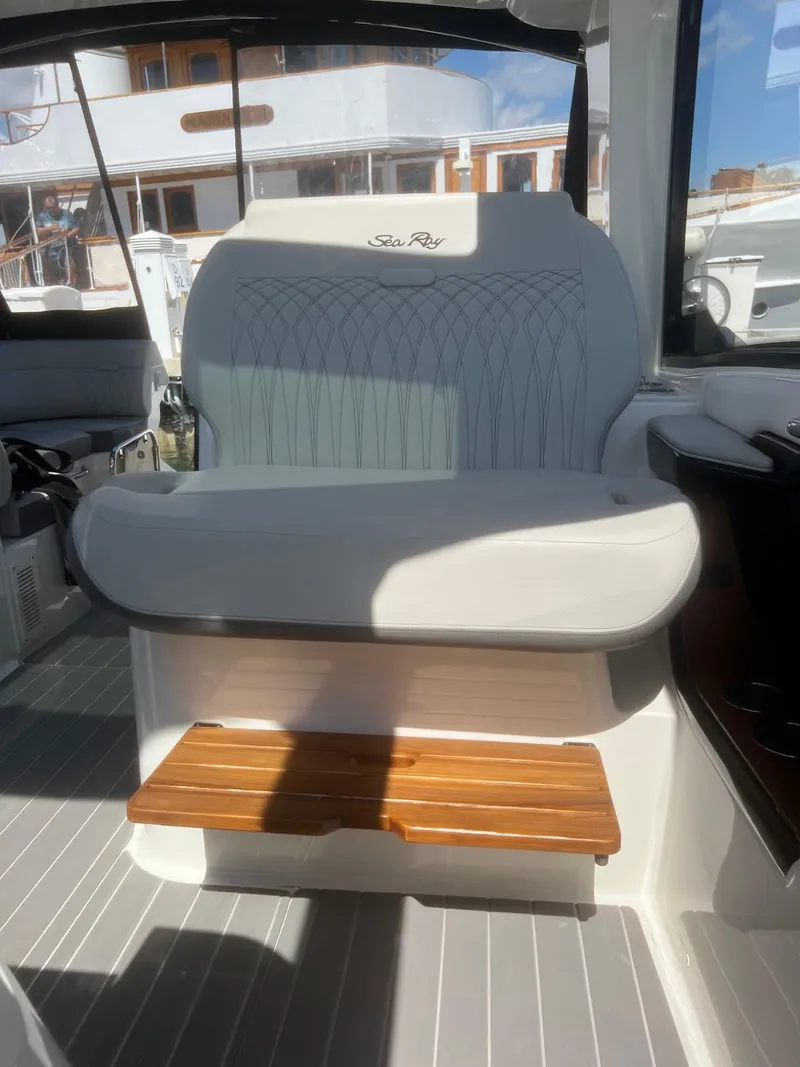 Slide: The Image of 2023 Sea Ray Sundancer 370 OB boat interior seating area - 19