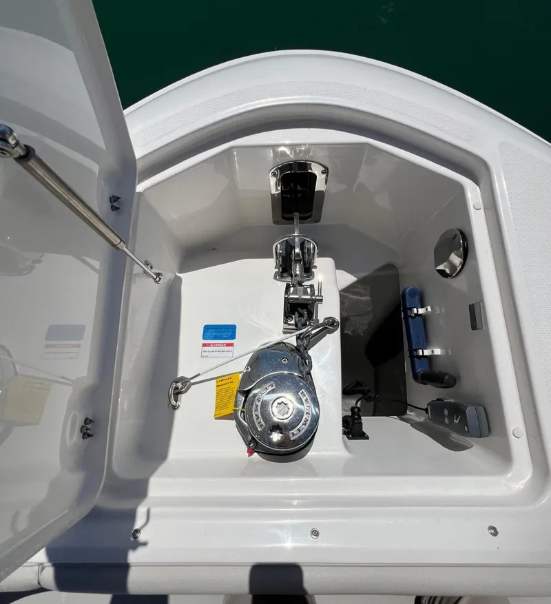 Slide: The Image of Anchor locker of 2023 Sea Ray Sundancer 370 OB boat. - 30