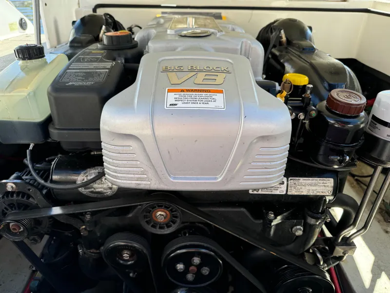 Slide: The Image of 2015 Cobalt A28 boat engine, Big Block V8, close-up view. - 21