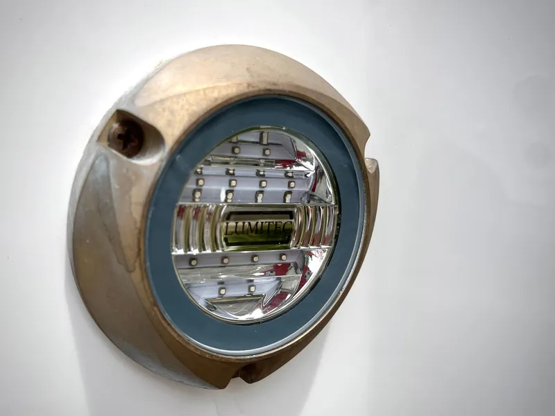 Slide: The Image of Close-up of a 2024 Sea Pro 245 FLX boat light fixture. - 12