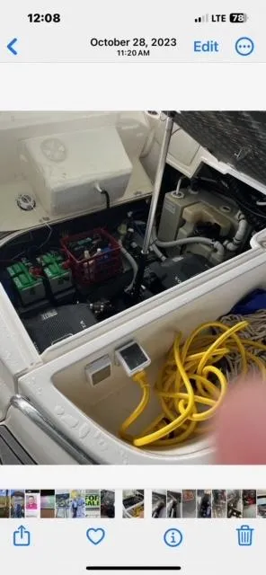 Slide: The Image of Engine compartment of a 2003 Monterey 298 SC Cruiser with electrical components and cables. - 5