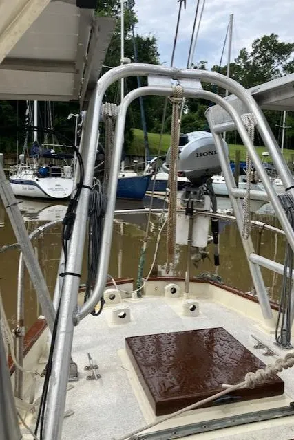 Slide: The Image of Aluminum arch and OB dinghy motorr - 9