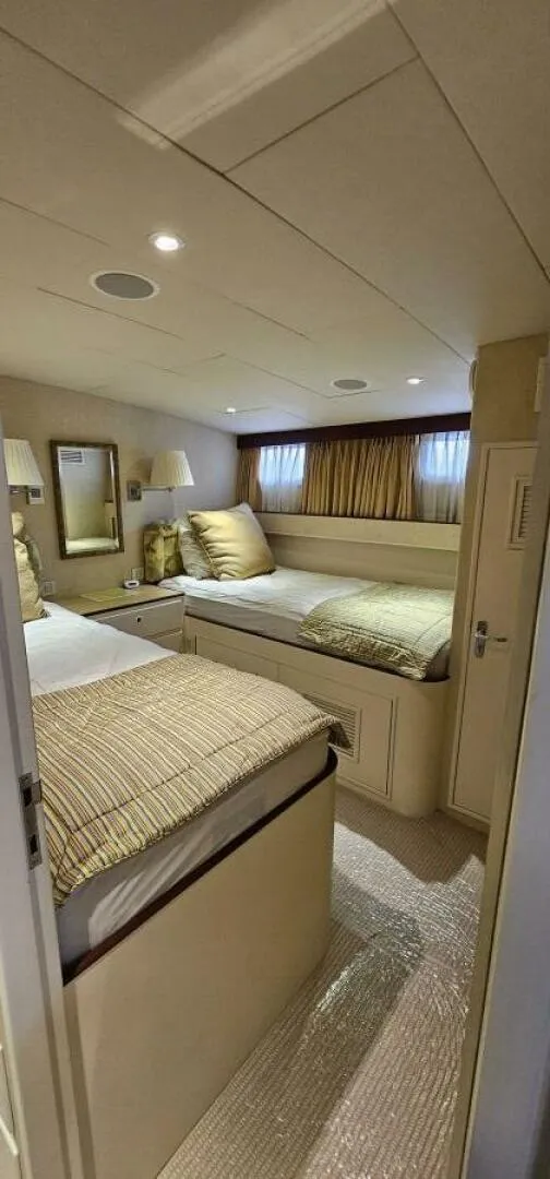 Slide: The Image of Bathroom interior of 1969 Derecktor 68 Hunt Motor Yacht with mirror and sink. - 16