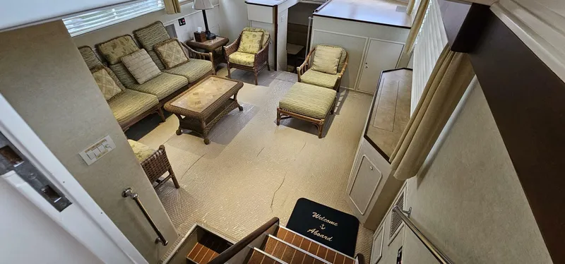 Slide: The Image of Cockpit of 1969 Derecktor 68 Hunt Motor Yacht with navigation equipment and steering wheel. - 9