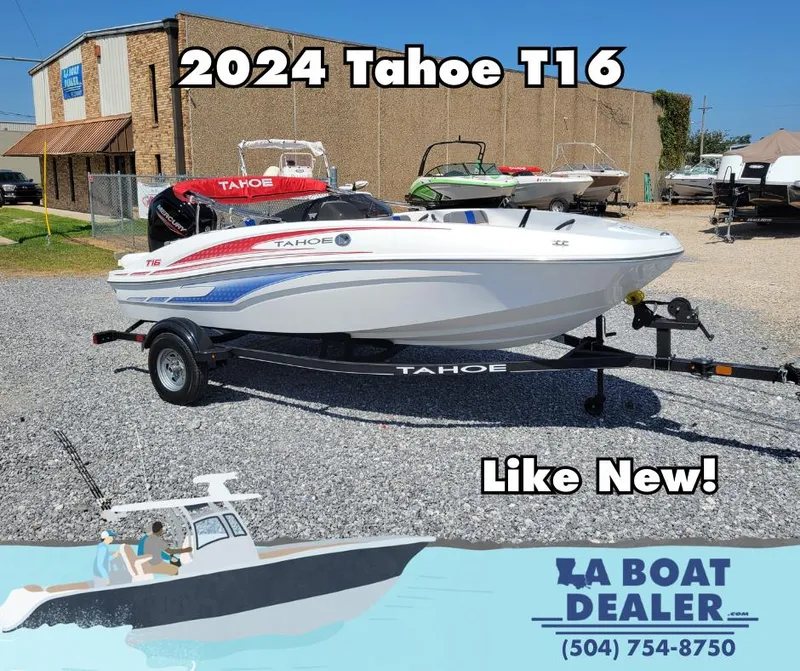 Slide: The Image of 2024 Tahoe T16 boat for sale at LA Boat Dealer, like new condition. - 1