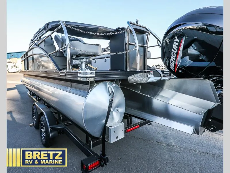 Slide: The Image of Aria Ultra-Lounge 22UC 2025 pontoon boat on trailer at Bretz RV & Marine. - 13