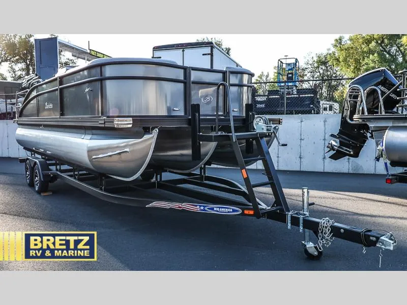 Slide: The Image of 2025 Aria Ultra-Lounge 22UC pontoon boat on trailer at Bretz RV & Marine. - 8