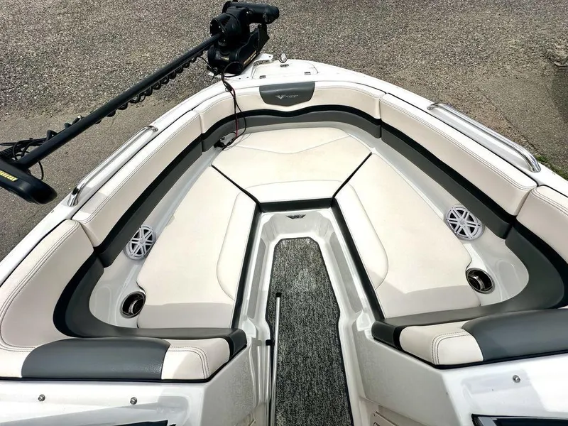 Slide: The Image of 2018 Chaparral 203 VR boat interior with seating and speakers. - 12