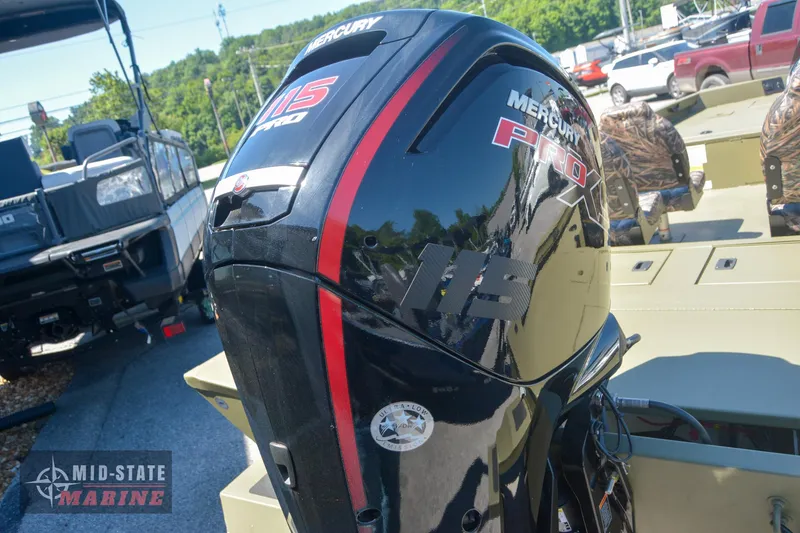 Slide: The Image of 2024 Lowe Outlet 20 boat with Mercury 115 Pro XS outboard motor at Mid-State Marine. - 10