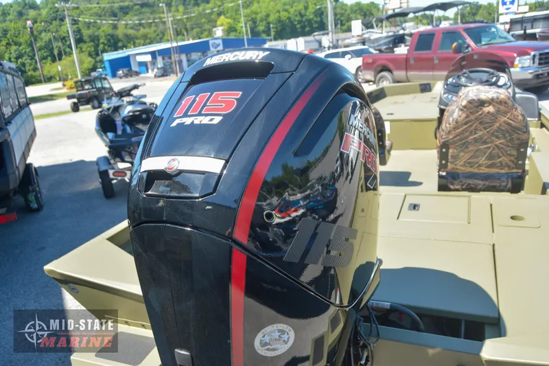 Slide: The Image of 2024 Lowe Outlet 20 boat with Mercury 115 Pro outboard motor at Mid-State Marine. - 11