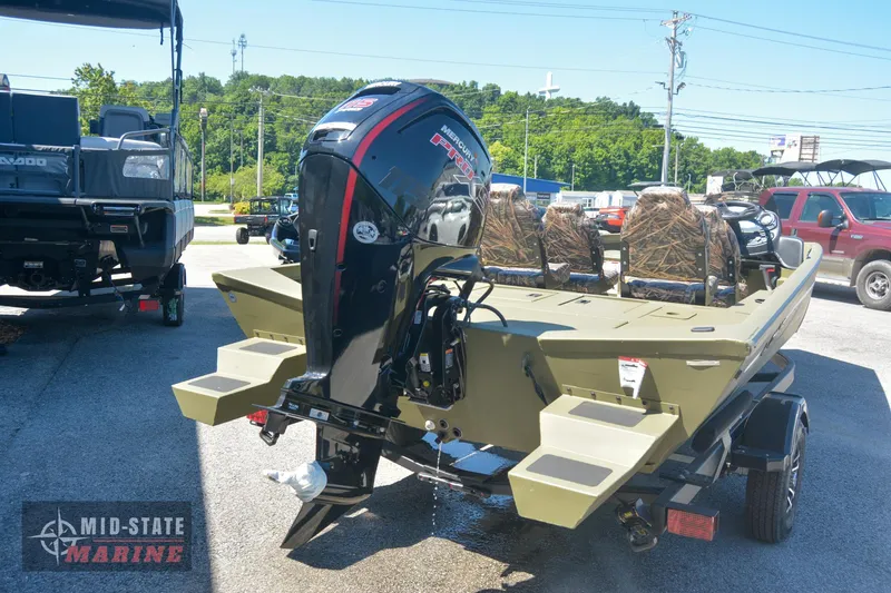 Slide: The Image of 2024 Lowe Outlet 20 boat with motor at Mid-State Marine dealership. - 9