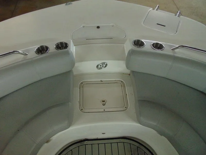 Slide: The Image of 2019 Hurricane SS 201 I/O boat interior with seating and cup holders. - 11