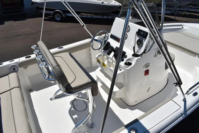 Slide: The Image of 2024 Key West 189 FS boat interior with console and seating. - 12