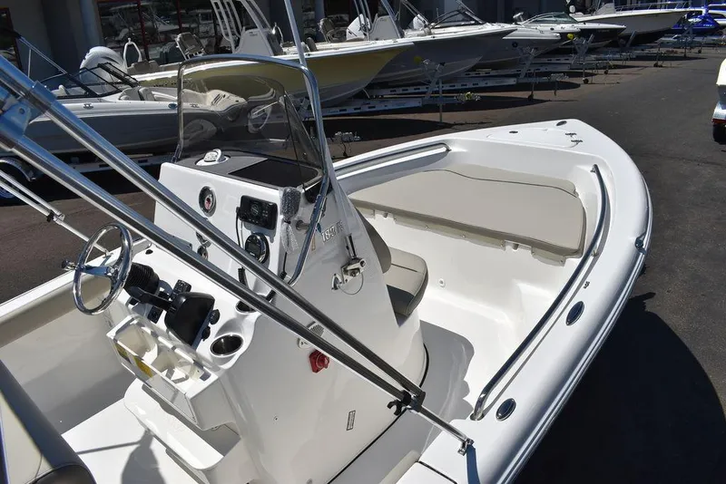 Slide: The Image of 2024 Key West 189 FS boat interior with console and seating. - 22