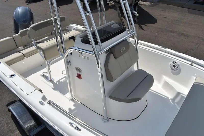 Slide: The Image of 2024 Key West 189 FS boat interior with seating and console. - 11