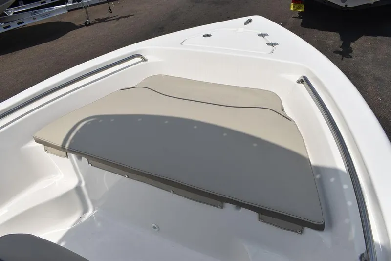 Slide: The Image of 2024 Key West 189 FS boat bow with cushioned seating area. - 34
