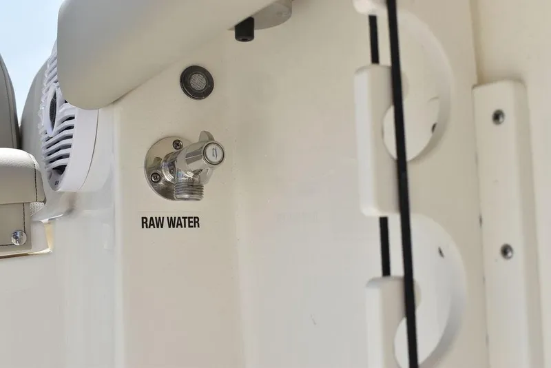 Slide: The Image of 2024 Key West 189 FS boat raw water outlet detail. - 37
