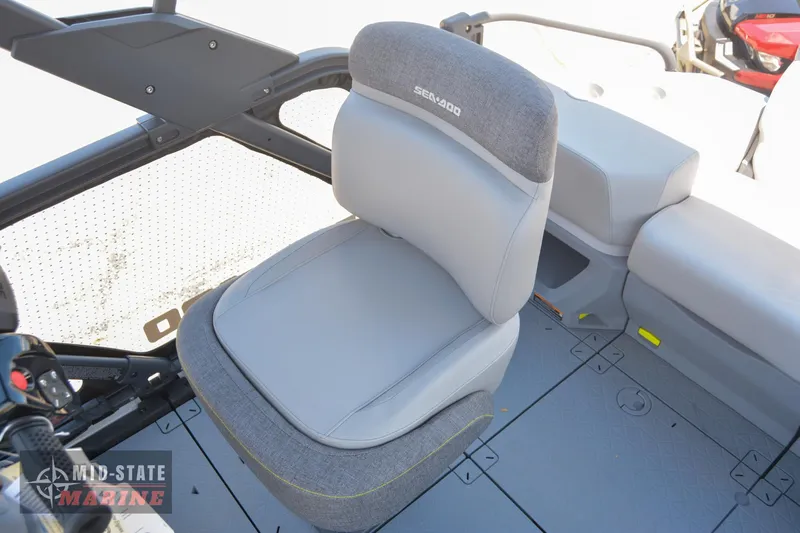 Slide: The Image of 2023 Sea-Doo Switch Sport 21 boat seat, gray upholstery, Mid-State Marine. - 12