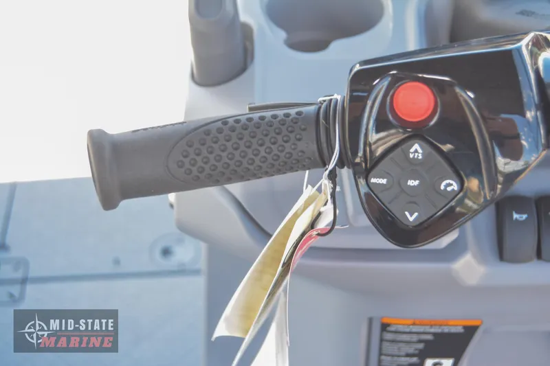 Slide: The Image of Close-up of 2023 Sea-Doo Switch Sport 21 handlebar controls. - 17