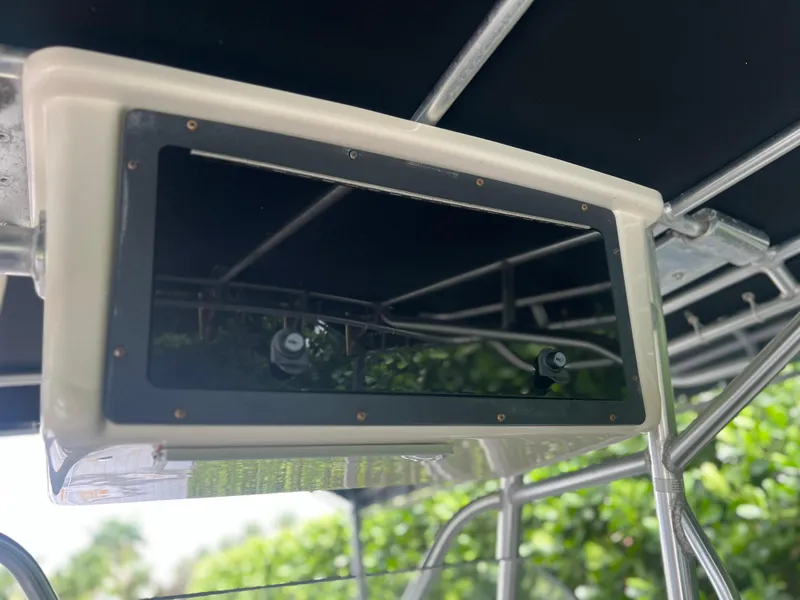 Slide: The Image of Close-up of a 2000 Hydra-Sports 2400 CC Vector boat's electronic console. - 44