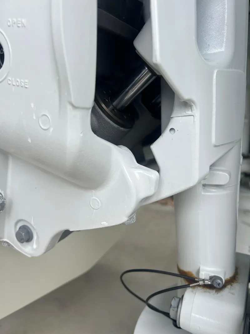 Slide: The Image of Close-up of a 2000 Hydra-Sports 2400 CC Vector boat engine component. - 7