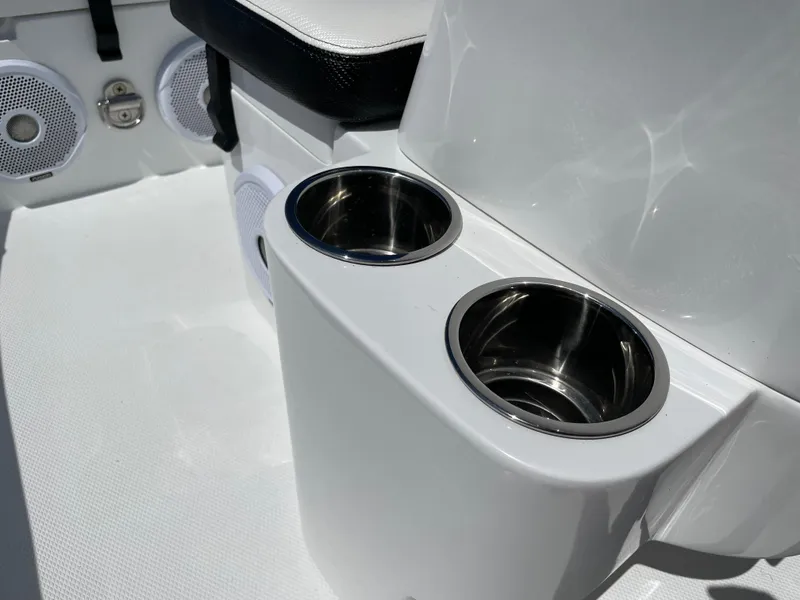 Slide: The Image of Cup holders and speakers on the 2025 Walker Bay Venture 13 boat. - 3