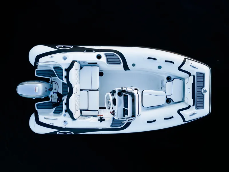 Slide: The Image of Top view of 2025 Walker Bay Generation 12 boat with sleek design and modern features. - 2