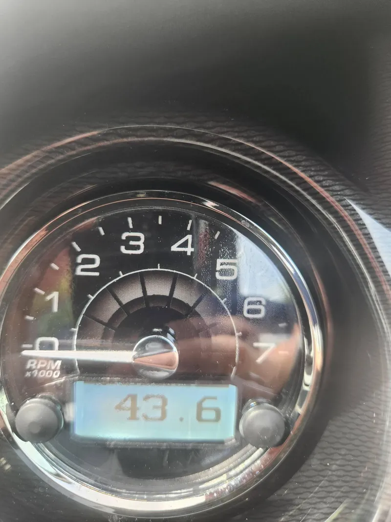 Slide: The Image of Close-up of 2022 Monterey 278SS tachometer showing 43.6 hours. - 14