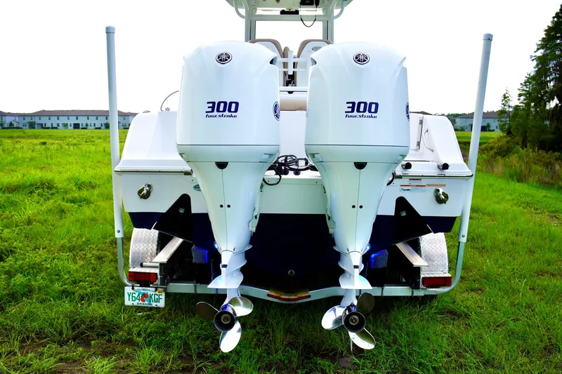 Slide: The Image of 2019 Sportsman Open 282 Center Console with twin 300 horsepower engines. - 29