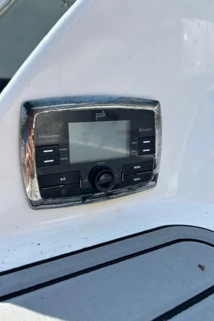 Slide: The Image of Polk audio system on a 2016 Yamaha Boats AR240. - 7