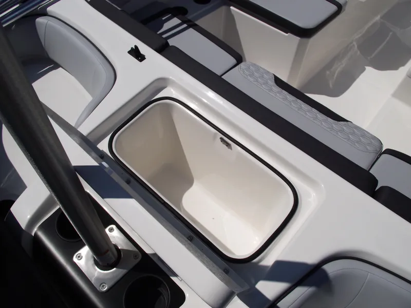 Slide: The Image of 2024 Bayliner Element M17 boat interior storage compartment. - 8