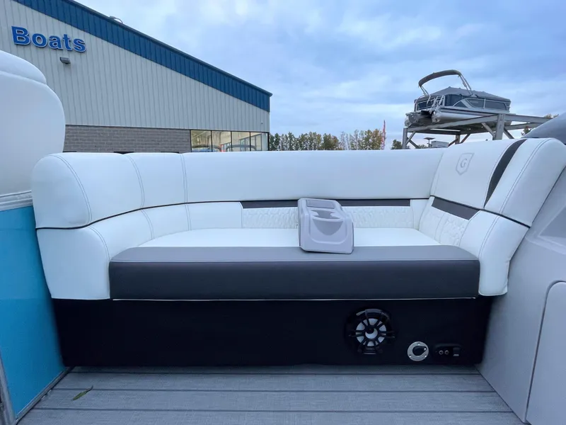 Slide: The Image of 2024 Godfrey Sweetwater 2086 BF boat interior seating area. - 6