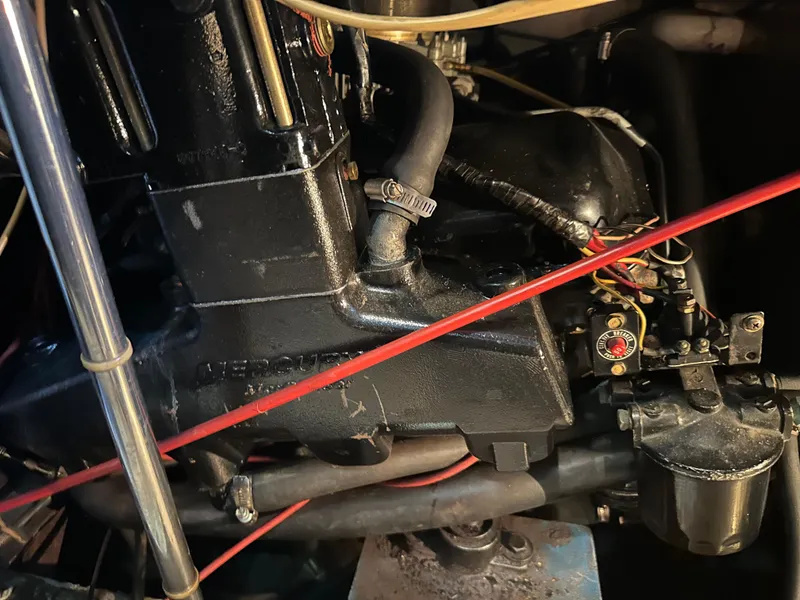 Slide: The Image of Engine of 1989 Carver 3807 Aft Cabin boat, detailed view. - 37