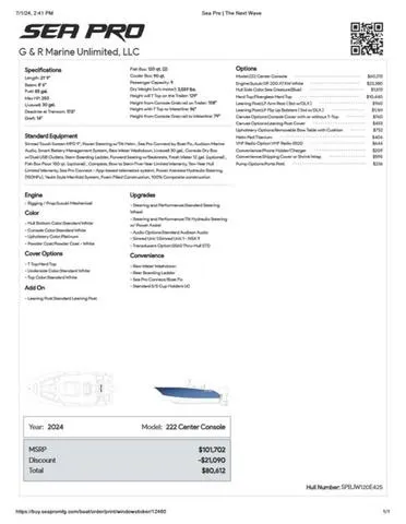 Slide: The Image of Sea Pro 222 Center Console 2025 - 13