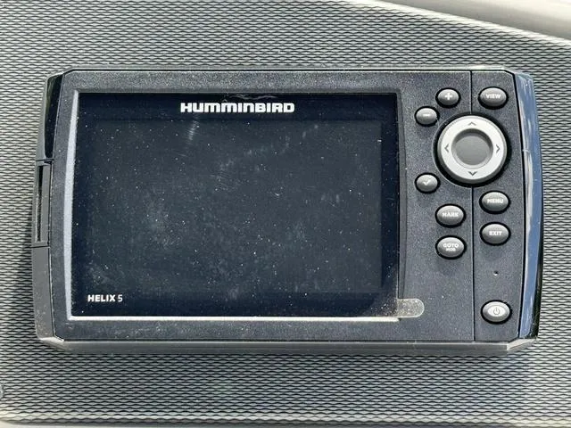 Slide: The Image of Humminbird Helix 5 fish finder on 2024 Starcraft EXS 3 HB4 boat dashboard. - 19