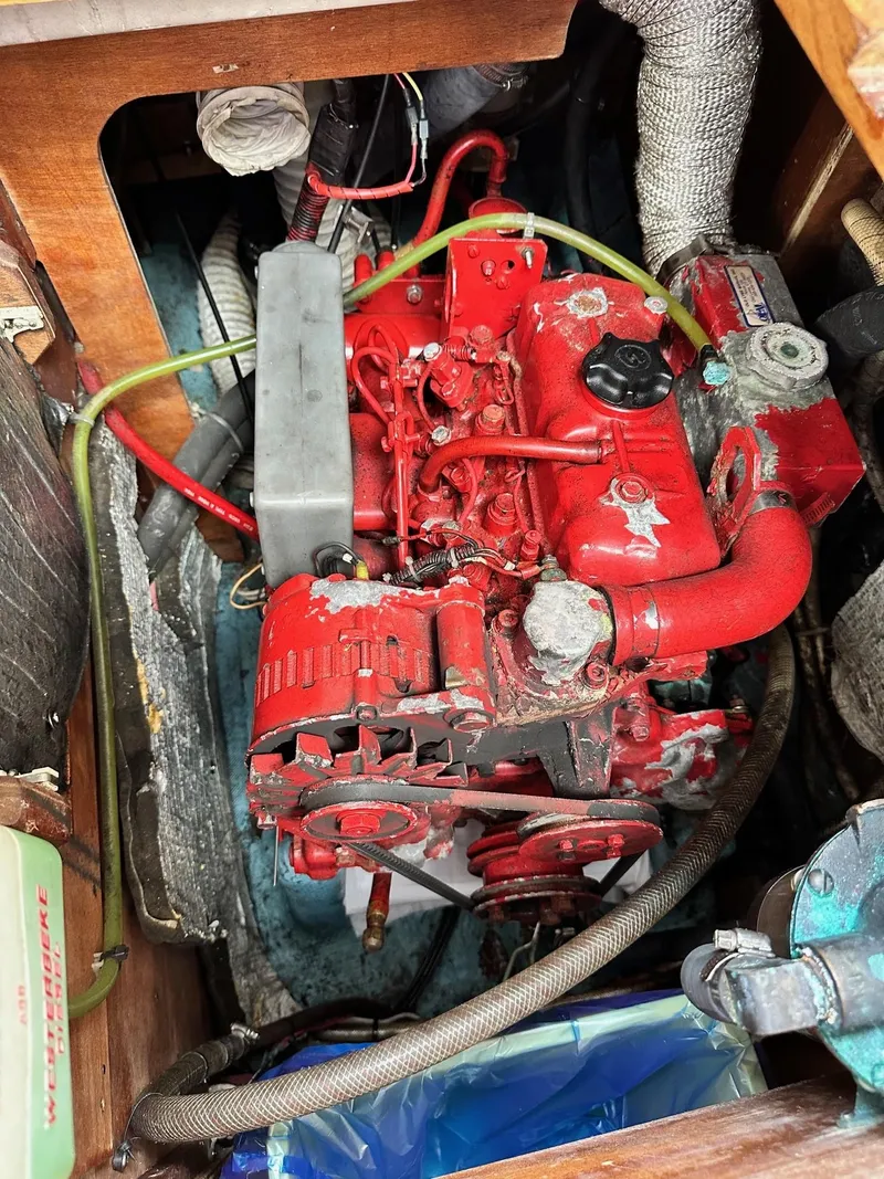 Slide: The Image of Engine compartment of a 1986 Sabre 30 Sabre MK III sailboat. - 37