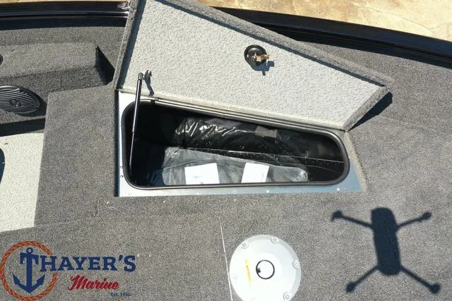 Slide: The Image of 2025 Lund 1775 Adventure SS boat storage compartment at Thayer's Marine. - 36