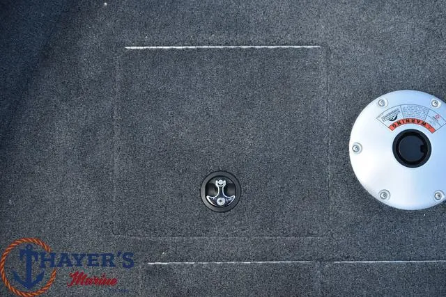 Slide: The Image of 2024 Tracker Pro Guide™ V-16 WT boat deck with Thayer's Marine logo. - 7