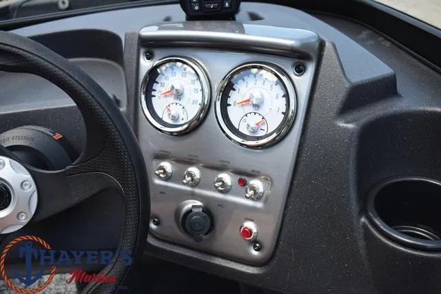 Slide: The Image of Dashboard of 2024 Tracker Pro Guide™ V-16 WT boat with gauges and controls. - 9