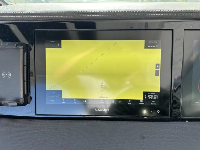 Slide: The Image of Garmin navigation display in 2023 Cobalt R33 boat dashboard. - 14