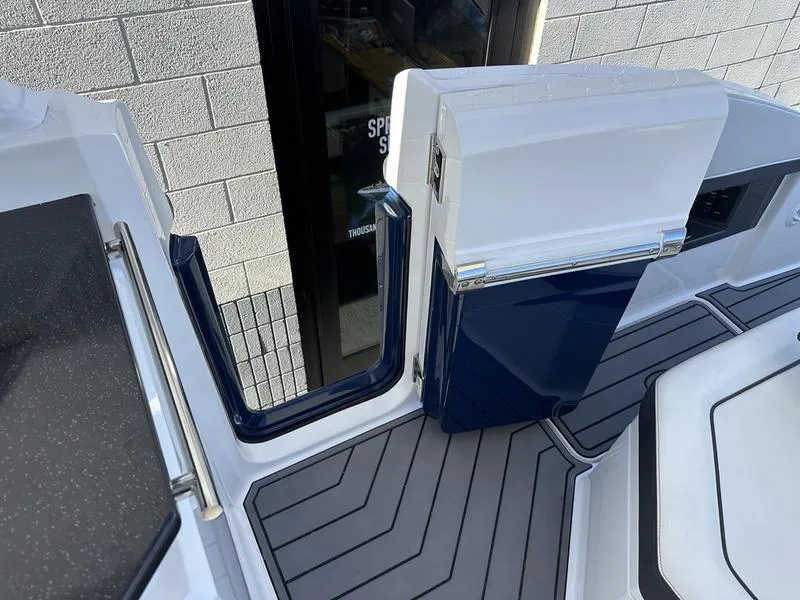 Slide: The Image of 2023 Cobalt R33 boat deck with sleek design and modern features. - 40