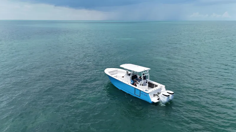 Slide: The Image of 2024 Sea Born SX281 Offshore LE boat on open water. - 4