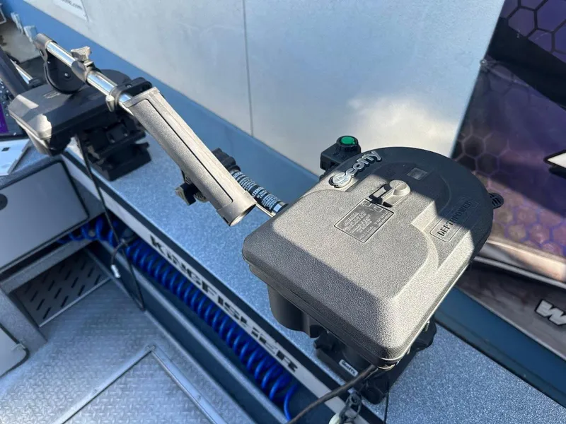 Slide: The Image of Fishing equipment on a 2025 KingFisher 2225 Escape HT boat deck. - 23