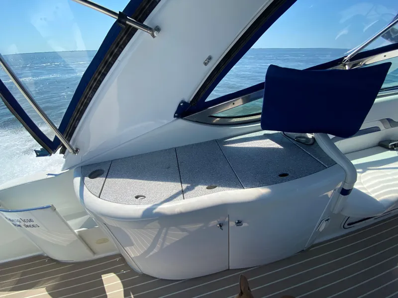 Slide: The Image of Interior view of 2004 Formula 370 Super Sport boat with ocean backdrop. - 7