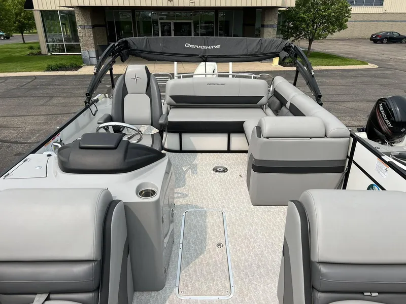 Slide: The Image of 2021 Berkshire 23 SB2 STS pontoon boat with spacious seating and modern design. - 4
