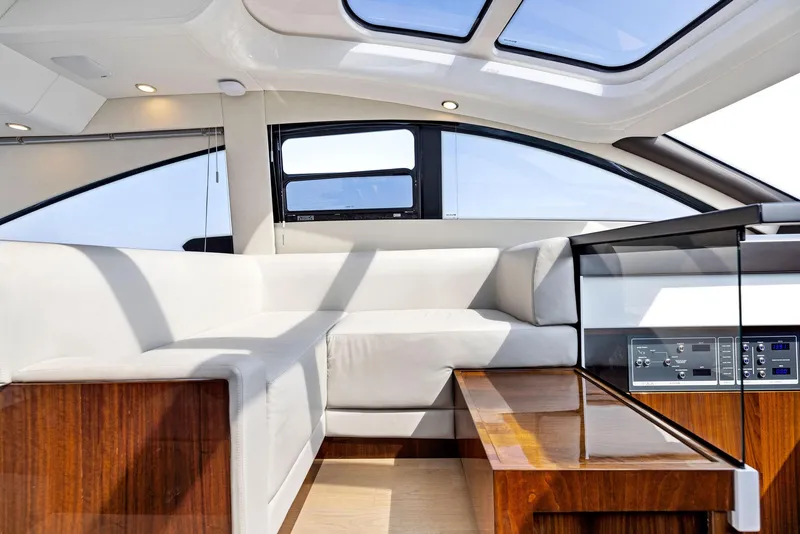 Slide: The Image of Luxurious interior of 2025 Fairline Targa 50 GT yacht with sleek design and modern amenities. - 24