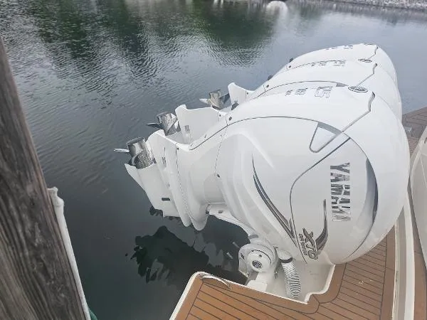 Slide: The Image of 2021 Tiara Sport 43 LE with twin Yamaha outboard engines. - 30